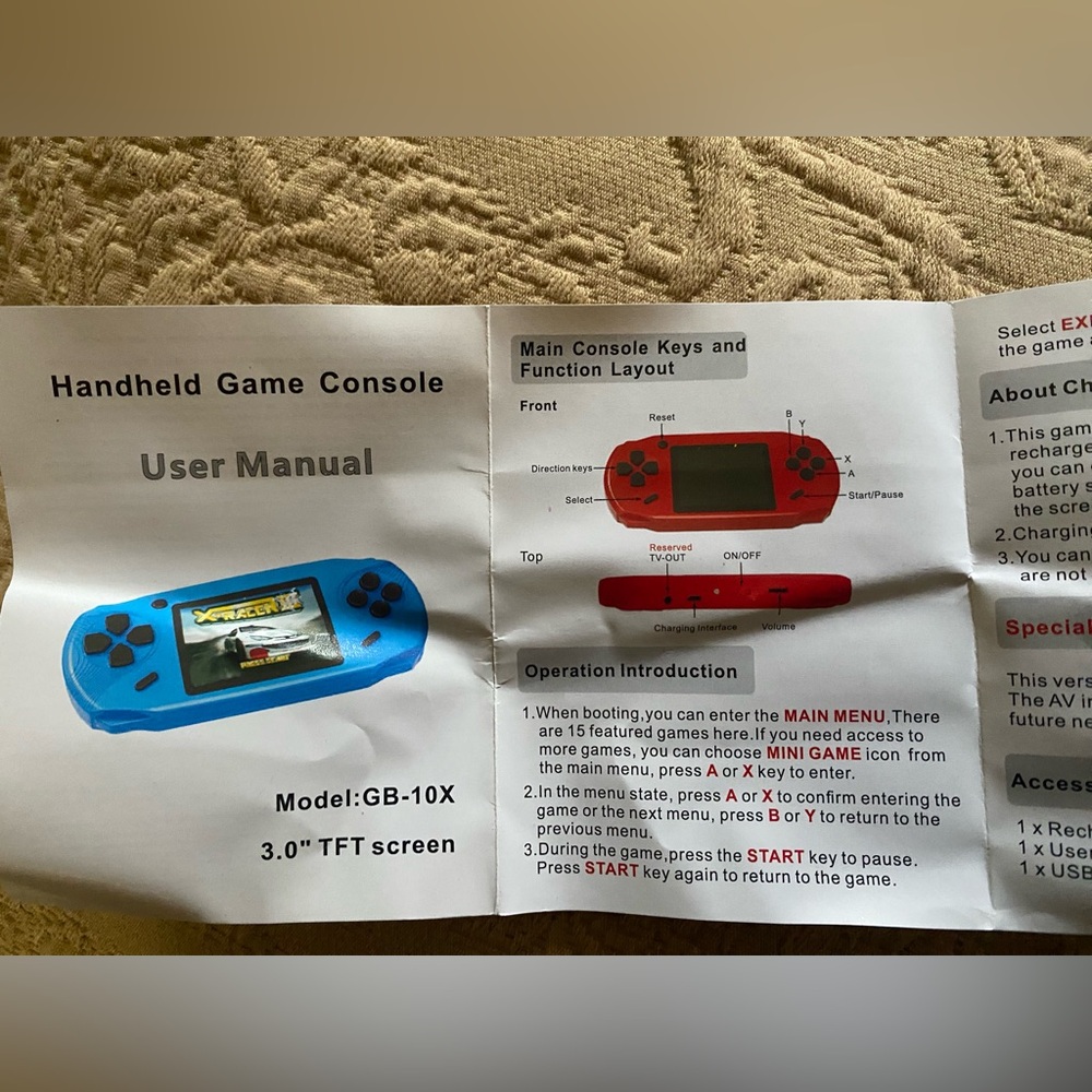 Portable Gaming Console - Red - Picture 4 of 6